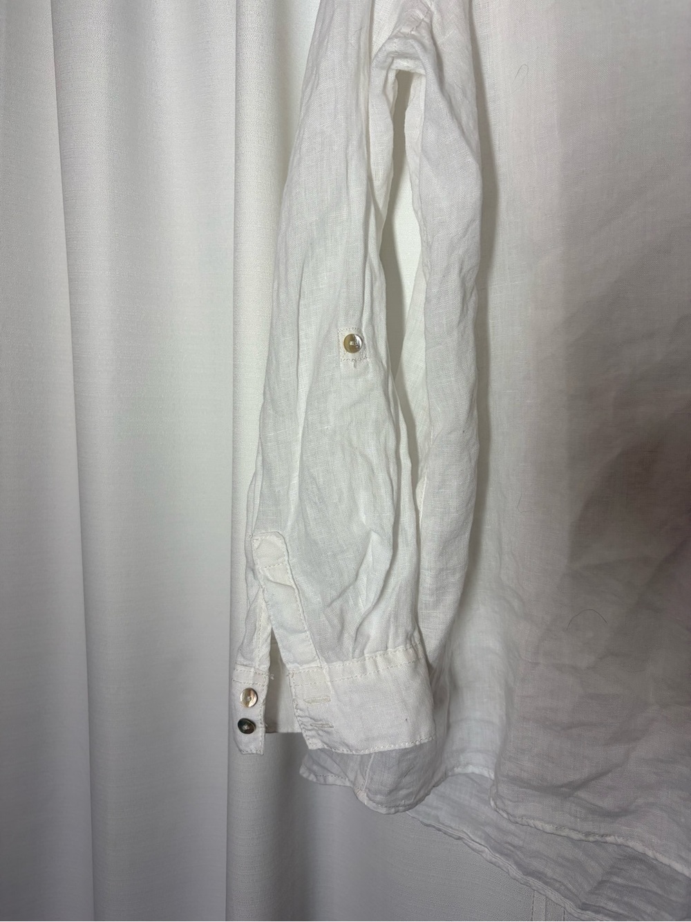 Sigrid Olsen Button Up Blouse Top Linen White Coastal Beachy Preppy Summer XL - Picture 4 of 10